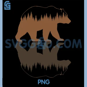 Trees Reflection Wildlife PNG, Nature Animal Bear Outdoor Forest PNG