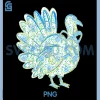 Turkey Chinoiserie PNG, Floral Coquette Bow PNG, Gobble Thanksgiving PNG