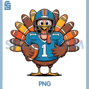 Turkey Playing Football PNG, Thanksgiving Football Player PNG