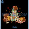 Turkey Reading Books Fall PNG, Librarian Book Lover Teacher PNG