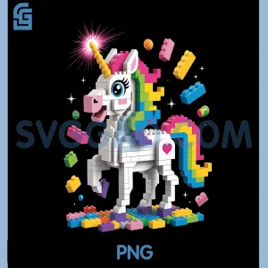Unicorn Brick Master PNG, Builder Block PNG, Building Brick Builder PNG