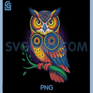 Boho Owl PNG, Colorful Mandala Owl Design PNG