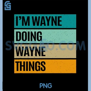 Wayne Funny Retro PNG, First Name PNG