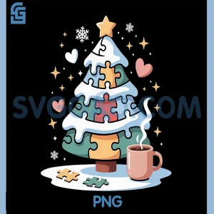 Winter Tree Puzzles PNG, Snowflakes Winter Cute Cozy Fun PNG