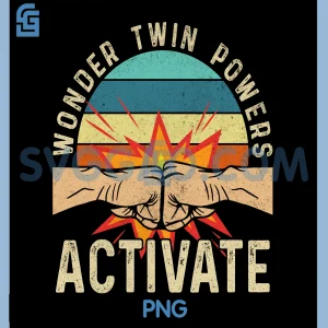 Twin Powers Activate PNG, Fist Bump Energy Retro Superhero PNG