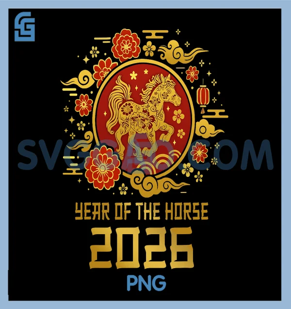 Year of The Horse Chinese PNG, New Year 2026 Zodiac Horse PNG – SVGGAO