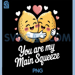 You are My Main Squeeze PNG, Lemon Pun Retro Couple PNG