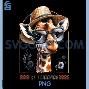 Zookeeper Design PNG, Giraffe Safari Zoo keepeer Design PNG