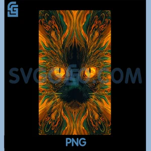 Cat Vibrant PNG, Vision Fantasy Feline Cosmic PNG