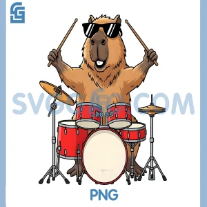 Drummer Capybara PNG, Playing Drums Drum PNG, Player Drumset PNG