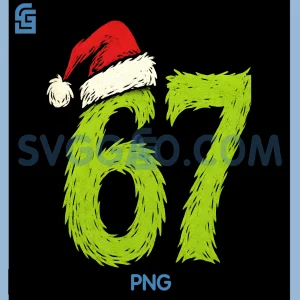 Funny 67 Christmas PNG, Six Seven Meme 6 7 PNG