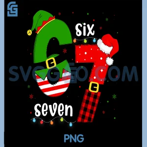 Funny 67 Six Seven PNG, Christmas Xmas 6 7 PNG