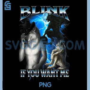 Funny Alpha Wolf PNG, Meme Blink If You Want Me PNG, Bootleg PNG