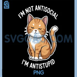 Funny Antisocial PNG, Cat Graphic PNG
