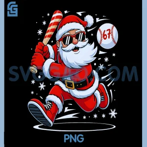 Funny Baseball Santa 67 PNG, Christmas Xmas PNG