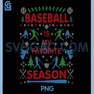 Funny Baseball Season PNG, Ugly Christmas Party Original PNG