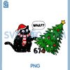 Funny Black Cat Pushing 67 PNG, Christmas Tree Over Cat PNG