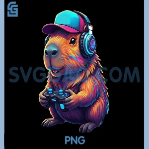 Funny Capybara Gamer PNG, Gaming Video Games Capybara PNG