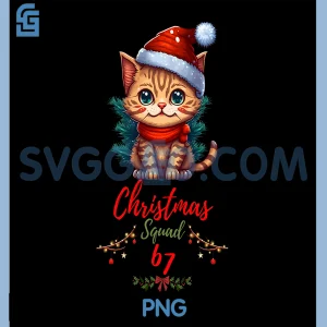 Funny Cat PNG, Christmas Squad 67 Family Design PNG