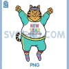 Funny Cat Fitness New Year PNG, Resolution Lazy Workout Cat Lover PNG