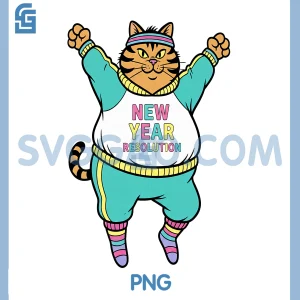 Funny Cat Fitness New Year PNG, Resolution Lazy Workout Cat Lover PNG