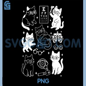 Funny Cat Ophthalmologist PNG, Vision Squad Optician Staff PNG