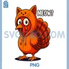 Funny cat Thanksgiving PNG, Meow Turkey PNG