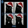 Funny Christmas Black Cat PNG, Santa Photo Booth PNG