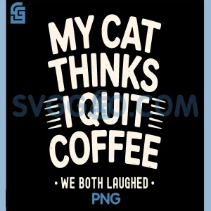Funny Coffee Cat Meme PNG, Retro Latte Espresso Vibe Fun PNG