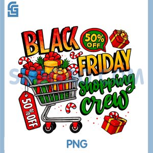 Funny Friday Shopping Crew PNG, Christmas Black Shopping Family PNG
