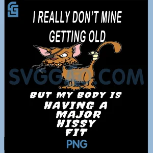 Funny Getting Old Cat PNG, Humor Vintage Aging Body PNG