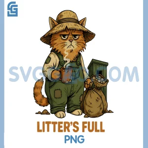 Funny Litters Full PNG, Cat Life Funny PNG, Humor Cat Lover PNG