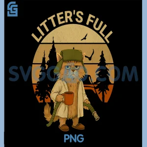 Funny Litters Full PNG, Cat Vintage Parody PNG