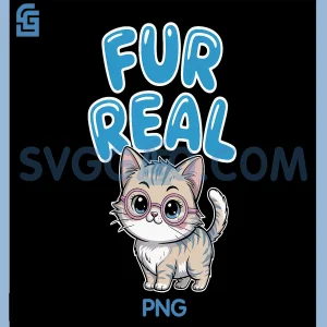 Fur Real Cat Glasses PNG, Cat Lover Style PNG