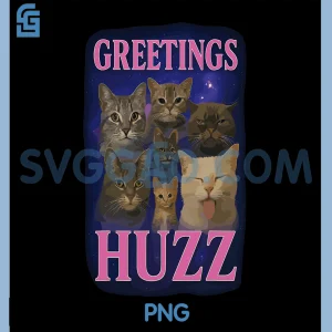 Greetings Huzz PNG, Funny Silly Cat Lollipop PNG