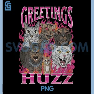Greetings Huzz PNG, Funny Silly Cat Lollipop Meme PNG