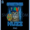 Greetings Huzz PNG, Funny Silly Cat Lollipop PNG