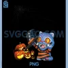 Halloween Retro Derpy Blue PNG, Funny Cat PNG