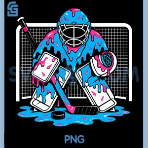 Hockey Goalie Ice Cream Drip PNG, Ice Hockey Youth Player PNG