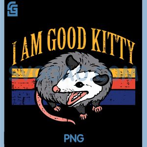 I Am Good Kitty PNG, Opossum Retro Possum Cat PNG, Pet Opossum Lover PNG