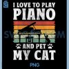 I Love to Play Piano and Pet My Cat PNG, Keyboard Classical Music PNG
