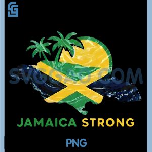 Jamaica Strong PNG, I Love Jamaican Flag Heart PNG