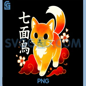 Kawaii Japanese Cat PNG, Lover Cute Anime Art PNG, Cat Cherry Blossoms PNG