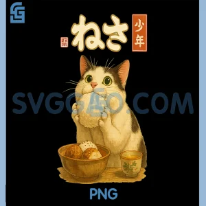 Kawaii Onigiri Cat Cute PNG, Rice Ball Japanese Food PNG