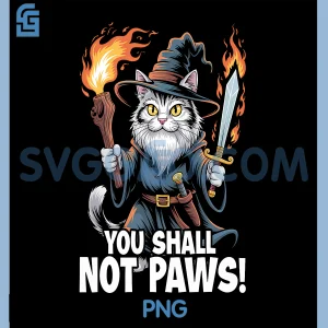 Kitten Meow Parody Movie PNG, Funny Cat Wizard PNG, You Shall Not Paws PNG