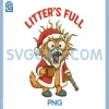 Litters Full PNG, Cat Christmas Tired PNG, Litter’s Full Cat PNG