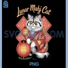 Lunar Mahj Cat PNG, Lantern Mahjong Player at Lunar New Year PNG