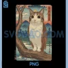 Meowl Cat Owl PNG, Japanese Ukiyoe Funny Meme PNG