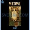 Meowl Funny PNG, Meow Cat Owl PNG, Brainrot Meme Gaming PNG