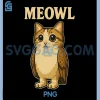 Meowl Funny Meow Cat Owl PNG, Brainrot Meme Gaming PNG